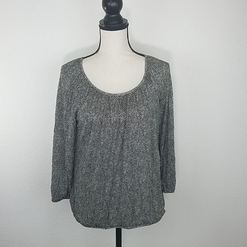 MICHAEL KORS Black & White Printed Top, size PM